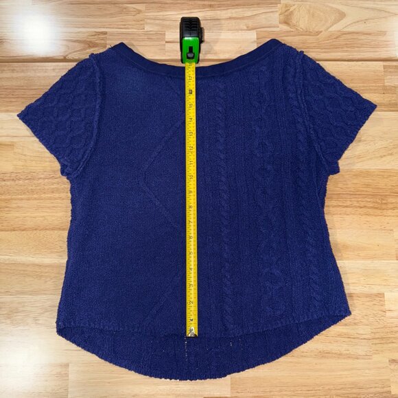 Free People Baby Cable Tee Women's XL Blue - Picture 5 of 8
